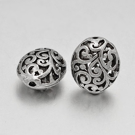 Stile tibetano in lega ovale filigrana perle cave PALLOY-J564-05AS-1