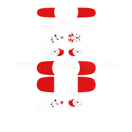 フルカバーネイルステッカー  水転写  ネイルチップの装飾用  クリスマスのスタイル  レッド  10x5.5cm MRMJ-Q055-290-1