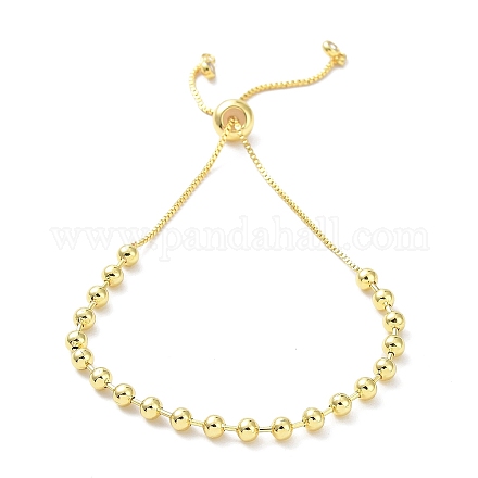 Langlebige runde Perlenschieber-Armbänder aus vergoldetem Messing für Damen und Herren BJEW-E089-01G-01-1