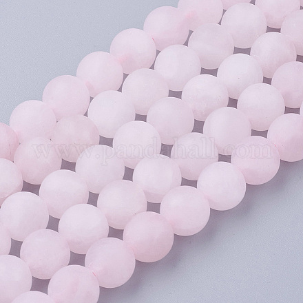 Rosa naturale fili di perle di quarzo G-G735-59F-10mm-1