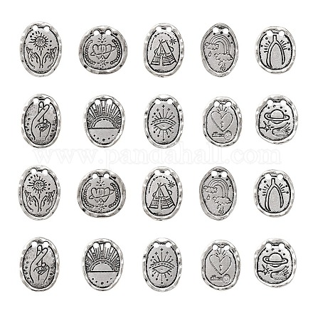 50pcs 10 colgantes de aleación de estilo tibetano de estilo PALLOY-CJ0001-03-1