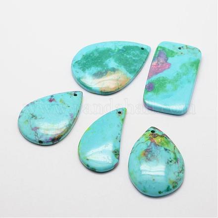 Natural & Dyed Turquoise Pendants G-P155-06P-1