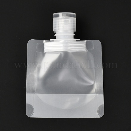 ペットのプラスチック製トラベルバッグ  マットスタイルの空の詰め替え可能なバッグ  キャップ付きの長方形  化粧品用  透明  10.6cm  容量：30ml（1.01液量オンス） ABAG-I006-02A-1