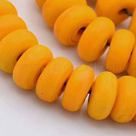 Handmade Frosted Lampwork Beads Strands LAMP-J055-05-1
