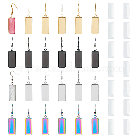 Набор для самостоятельного изготовления прямоугольных сережек-подвесок DIY-UN0005-40-1