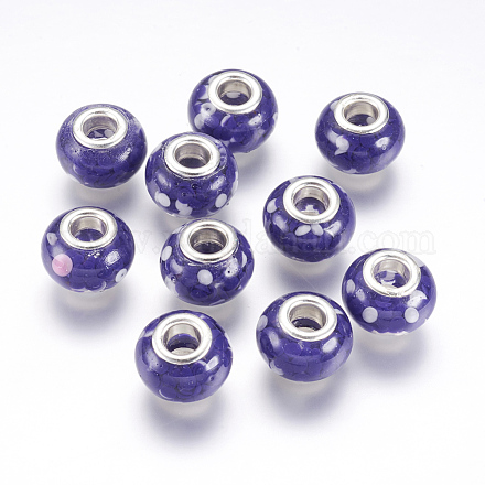 Perle europee in resina stampata RESI-G013-D01-1