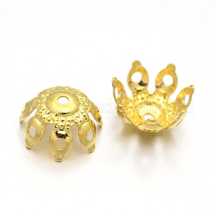 Multi-Petal Brass Bead Caps KK-N0088-16G-1