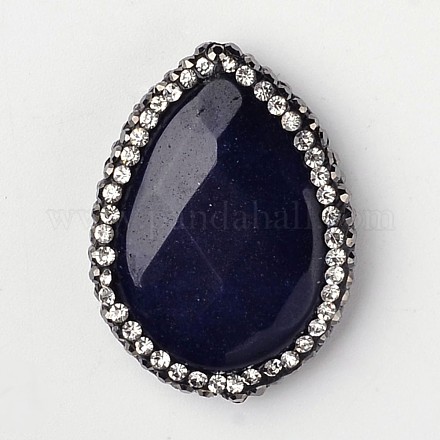 Faceted Teardrop Natural Lapis Lazuli Beads G-K099-10-1