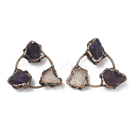 Натуральные аметисты и цитрины треугольные кабошоны G-H332-04R-1