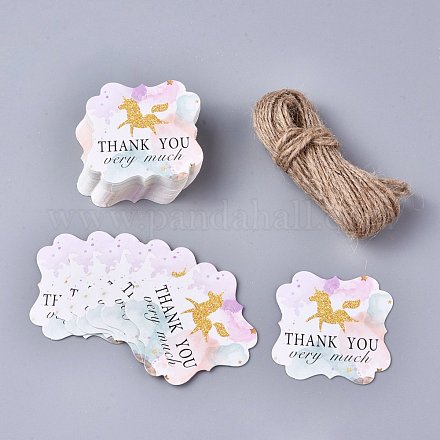Étiquettes-cadeaux en papier à motif floral CDIS-K002-E03-1