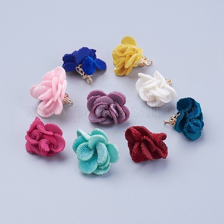 Cloth Flower Pendants IFIN-K033-01-1