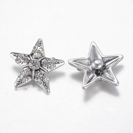 Alloy Rhinestone Snap Buttons SNAP-R029-05AS-1
