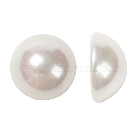 Perles nacre demi-ronde/dôme demi-percée BSHE-N003-12mm-HC301-1