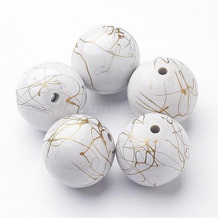 Perles acryliques ronde morceaux pour la fabrication de bijoux X-PAB284Y-6-1
