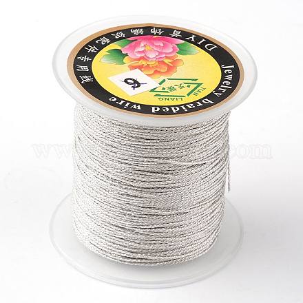 丸いメタリック糸  刺しゅう糸  3プライ  ホワイトスモーク  0.4mm  約164.04ヤード（150m）/ロール MCOR-L001-0.4mm-01-1
