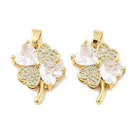 Клевер латунные микро проложить кубического циркония подвески KK-M325-13A-G-1