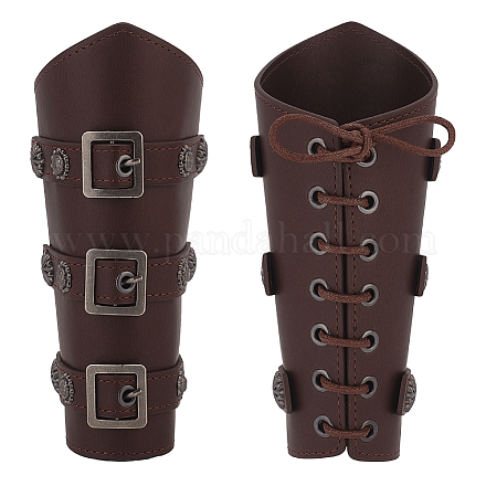 mitation Leather Cuff Wristband for Bikers AJEW-WH0258-936B-1