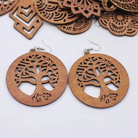 Серьги-подвески из сплава дерева FS-WG0BF85-07-1