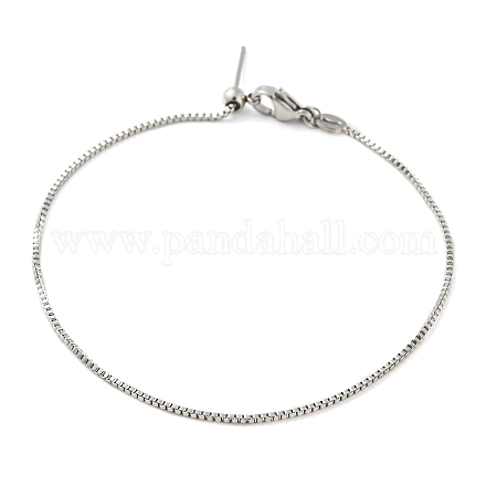 304 bracelet en acier inoxydable avec chaîne réglable en perles pour femme. BJEW-M307-01A-P-1