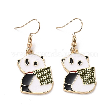 Panda-Emaille-Ohrringe für Frauen EJEW-Z015-11-1