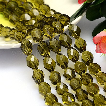 Faceted Polyhedron Imitation Austrian Crystal Bead Strands G-M190-11x8mm-19A-1