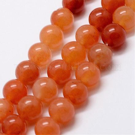 Chapelets de perle d'aventurine rouge naturel G-P257-02-6mm-1