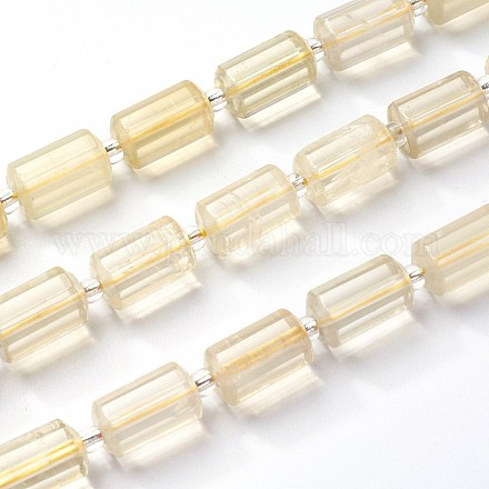 Limone naturale perle di quarzo fili G-J385-E05-10x16mm-1