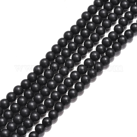 Sintetico pietra nera fili di perline X-G-G508-6MM-1
