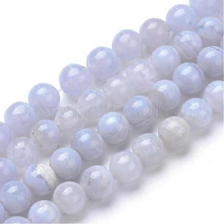 Natural Blue Lace Agate Bead Strands G-R412-17-5mm-1