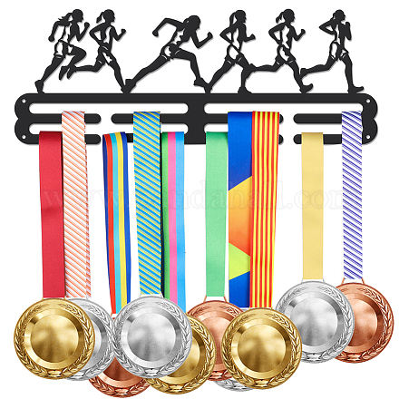 Superdant donne da corsa medaglia gancio scaffale premi supporto del nastro medaglia gancio display cremagliera a parete cornice espositore per 40 medaglie donne atleta regalo ODIS-WH0021-652-1