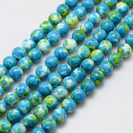 Chapelets de perle en jade d'un océan blanc synthétique G-L019-6mm-06-1