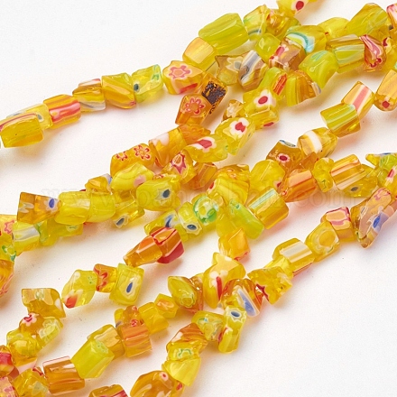 Chapelets de perles en verre de millefiori manuelles X-GLAA-F067-04B-1