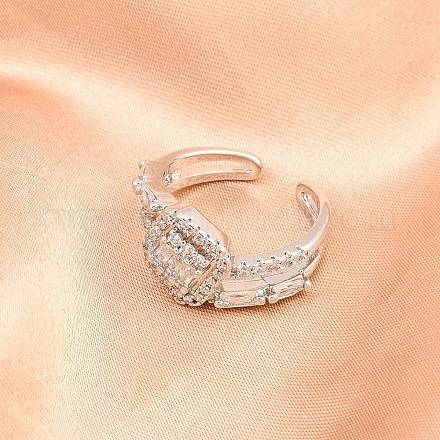 Манжеты из латуни с микро паве кубический цирконий для женщин RJEW-Z113-51P-1