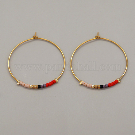 Semences de verre perles boucles d'oreilles XS8443-2-1