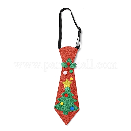 Corbata de telas no tejidas con tema navideño AJEW-L092-A01-1