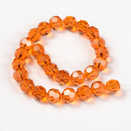 Faceted Round Imitation Austrian Crystal Glass Bead Strands G-PH0008-12-8mm-1
