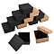 12Pcs 2 Colors Cardboard Paper Jewelry Set Boxes, for Ring, Necklace, with Black Sponge inside, Square, Mixed Color, 7x7x3.5cm, 6pcs/color