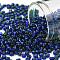 TOHO Round Seed Beads, Japanese Seed Beads, (2203) Green Lined Cobalt, 8/0, 3mm, Hole: 1mm, about 222pcs/bottle, 10g/bottle
