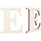 Letter E Shape Unfinished Wood Slices, Laser Cut Wood Shapes, for DIY Painting Ornament Christmas Home Decor Pendants, Blanched Almond, 30x26.3x0.35cm