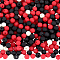 500Pcs Rubberized Style Imitated Silicone Acrylic Beads, Round, Black, 8x7.5mm, Hole: 1.6mm