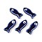 Handmade Porcelain Ceramic Beads, Fish, Bright Glazed Porcelain, Midnight Blue, 24~25x10x6mm, Hole: 2mm
