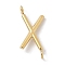 304 Stainless Steel Letter Connector Charms, Real 14K Gold Plated, Letter X, 12x5x2mm, Hole: 1.2mm