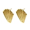 304 Stainless Steel Stud Earring Findings, Shell Shape, Real 18K Gold Plated, 25.5x20.5mm, Hole: 3mm, Pin: 0.8mm