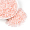 Glass Bugle Beads, Imitation Cat Eye, Misty Rose, 6.5~7x1.5~2mm, Hole: 0.8~1mm, about 13636pcs/pound