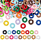 100Pcs Baking Paint Opaque Acrylic Beads, Flower, Mixed Color, 15.5x3.5mm, Hole: 7mm