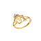 Brass Micro Pave Cubic Zirconia Finger Rings, for Women, Letter M, US Size 3(14mm)