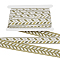 12.5M Polyester Ribbon, Leaf Pattern, Beige, 1-3/8 inch(35mm)