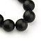 Synthetic Black Stone Beads Strands, Frosted, Round, Black, 4mm, Hole: 1mm, about 98pcs/strand, 14.5~15 inch