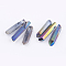 Electroplated Natural Quartz Crystal Graduated Beads Strands, Nuggets, Top Drilled, Colorful, 21~43x5~13mm, Hole: 1mm, 3pcs/set