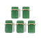 Glass Rectangle Links Connector Charms, with Brass Findings, Golden, Medium Sea Green, 25.4~25x20x9.5~10mm, Hole: 1.6mm